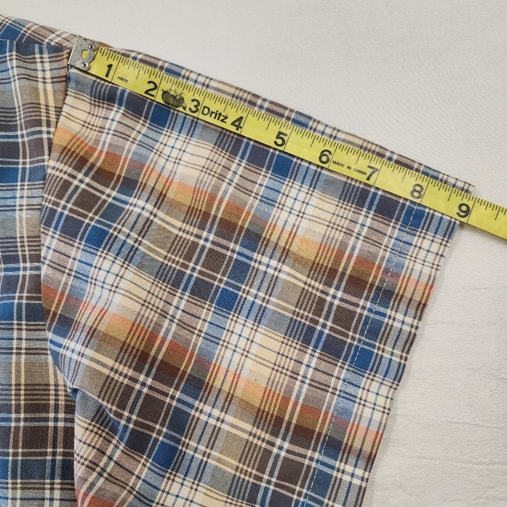 Big Mac Men's Plaid Blue & Brown Shirt Short Sleeve Front Pocket, sz XL - Picture 6 of 8